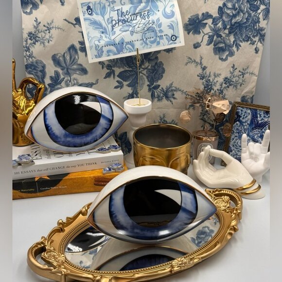 🆕 THE PROCURESS COLLECTION 🧿 All-Seeing Eye Paperweight - Decor - Blue & Gold - Picture 2 of 14
